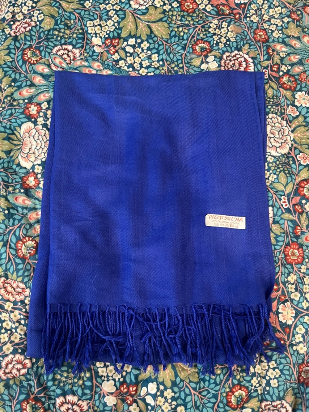 pashmina Royal Blue Solid Pashmina Scarf Wrap